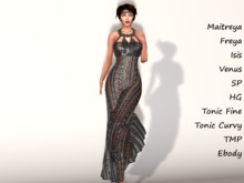 ~PP~ Art Deco Gown - Black Ribboned Sequin Gown