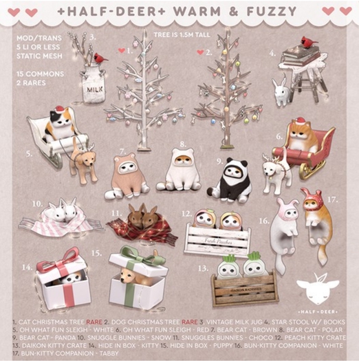 +Half-Deer+ Warm & Fuzzy - Daikon Kitty Crate