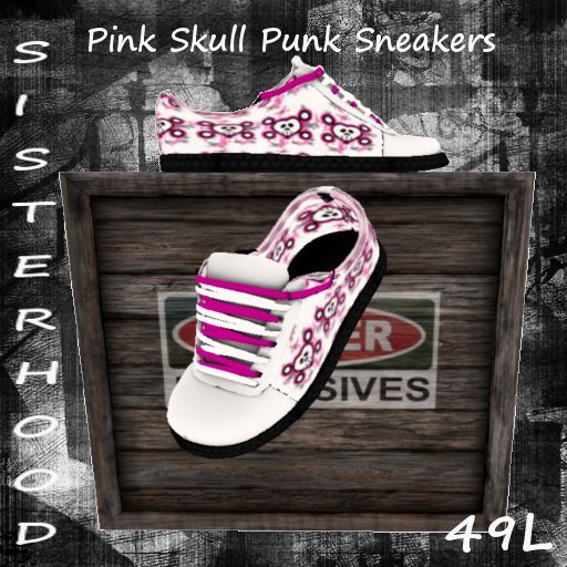 ~~SH~~pink skull punk sneakers