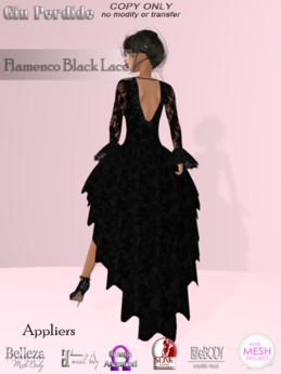 Second Life Marketplace - Flamenco Black Lace Outfit UPDATED