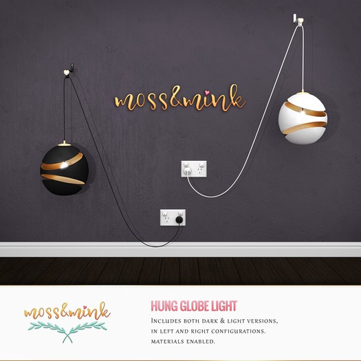 {moss&mink} Hung globe light