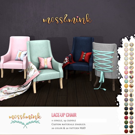 {moss&mink} Lace-up Chair (PG)