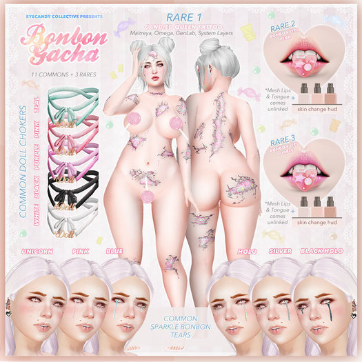 eyecandy - Bonbon gacha - Bonbon Lips Purple RARE 3