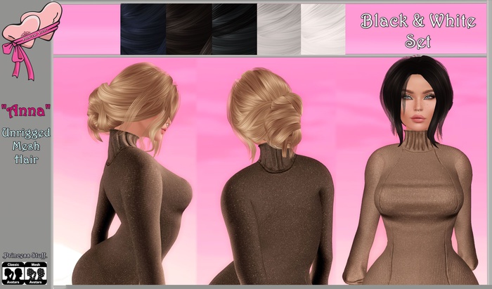 .Princess Stuff. [Anna Hair] Black & White Set [Boxed]
