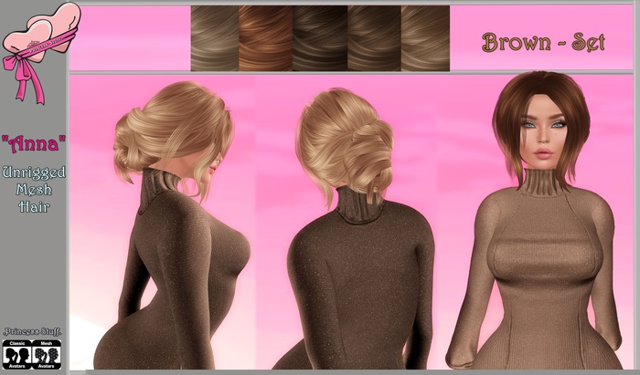 .Princess Stuff. [Anna Hair] Brown Set [Boxed]