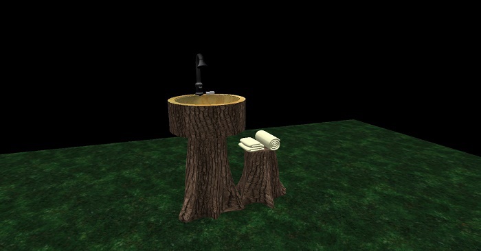 RUSTIC LOG SINK & TOWEL DISPENCER 3