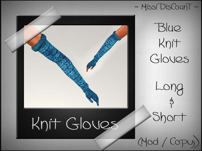  = Knit Gloves BLUE = MiSSi DisCounT =
