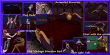 F.G.M.N/Red Vintage Monster bed/Animated