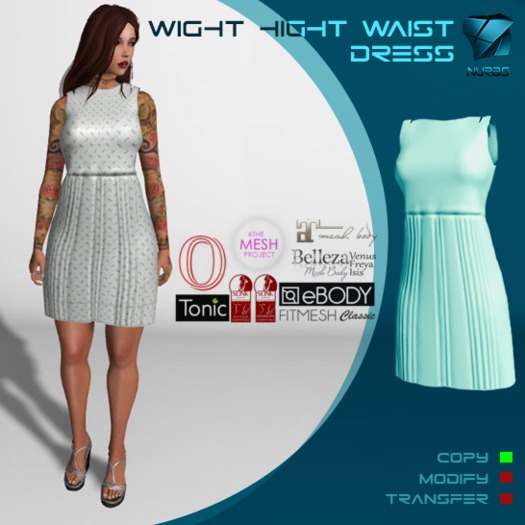 NURBS WHITE HIGH WAIST DRESS