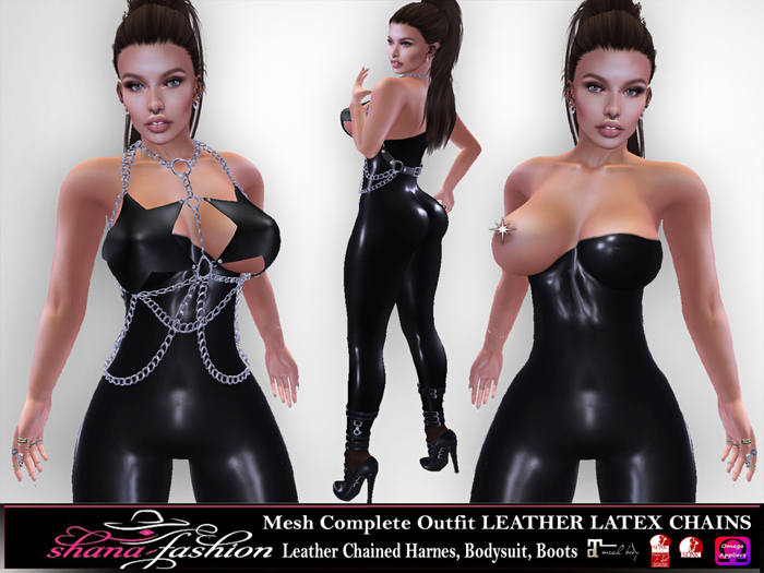 Mesh Complete Outfit LEATHER LATEX CHAINS Demo