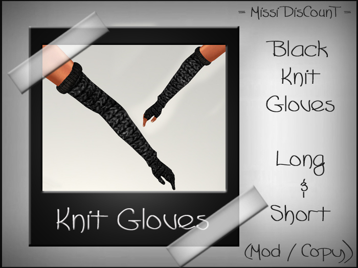 = Knit Gloves BLACK = MiSSi DisCounT =