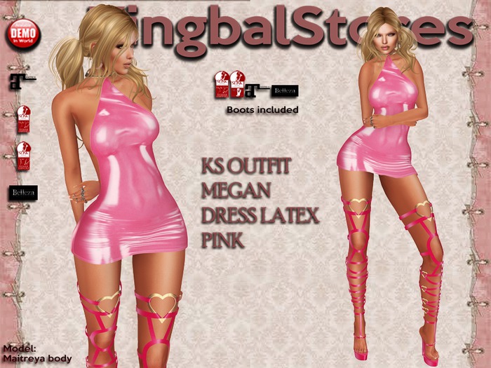 150 KS OUTFIT MEGAN DRESS LATEX PINK