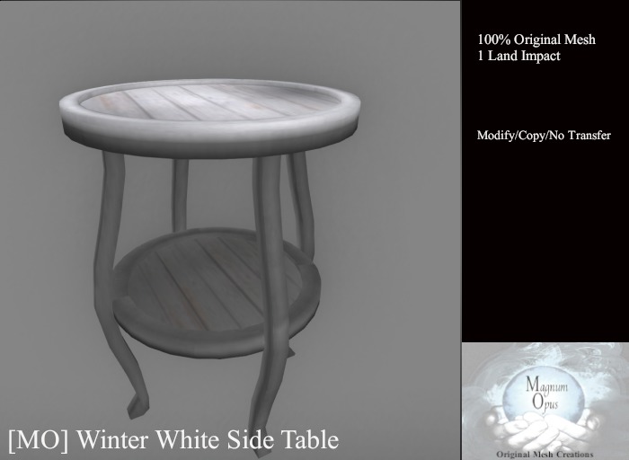 [MO] Winter White Side Table (Boxed)