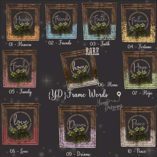 {YD}Frame Words - Home RARE