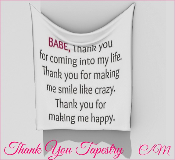 {ENT} Thank you Tapestry