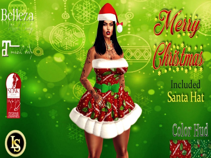 .~LS~MERRY CHRISTMAS DRESS / HUD