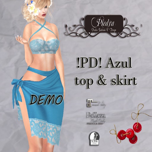 !PD! Azul top & skirt- DEMO