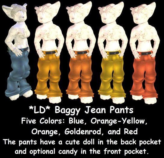 *LD* Baggy JeanPants for Micro(Blue/OrangeYellow/Orange/Goldenrod/Red)