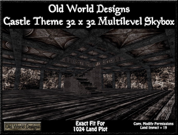 Old World Designs 32 X 32 Castle Theme Multilevel Sky Box 1024 Land Plot Perfect Fit