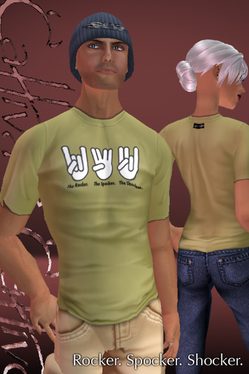 !!Cattiva e Cattivo -   TShirt - Rocker Spocker Shocker - Lime