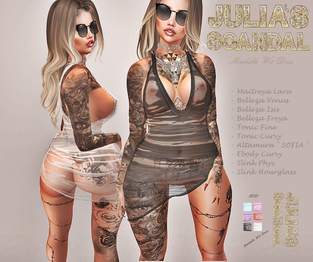 ! Julia's Scandal Mirabella Wet Dress + HUD