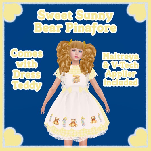 AB Designs Sweet Sunny Bear Pinafore Dress