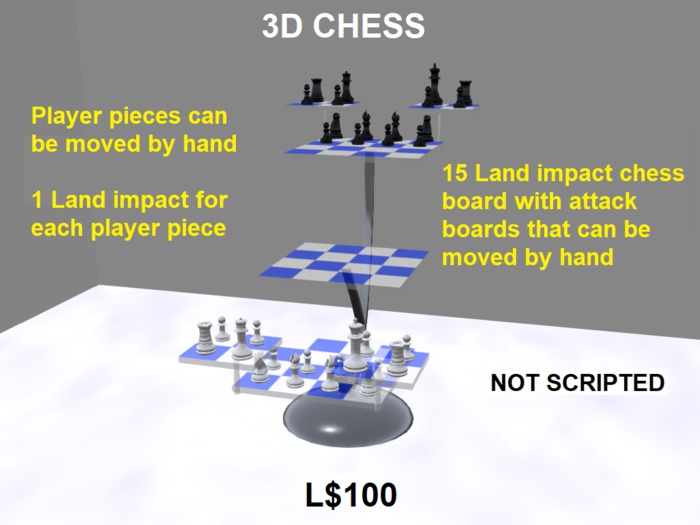3D Chess Set - Blue
