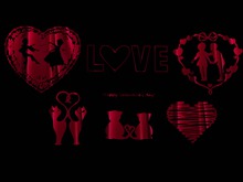 GD MESH FULL PERM VALENTINE 6 DECORATIONS LOVE