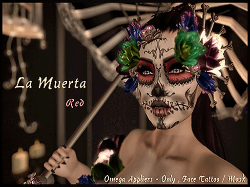 La Muerta - Face Tattoo - Red (Boxed)
