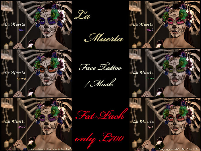 TT - La Muerta - Fatpack (Face tattoo/Mask) 