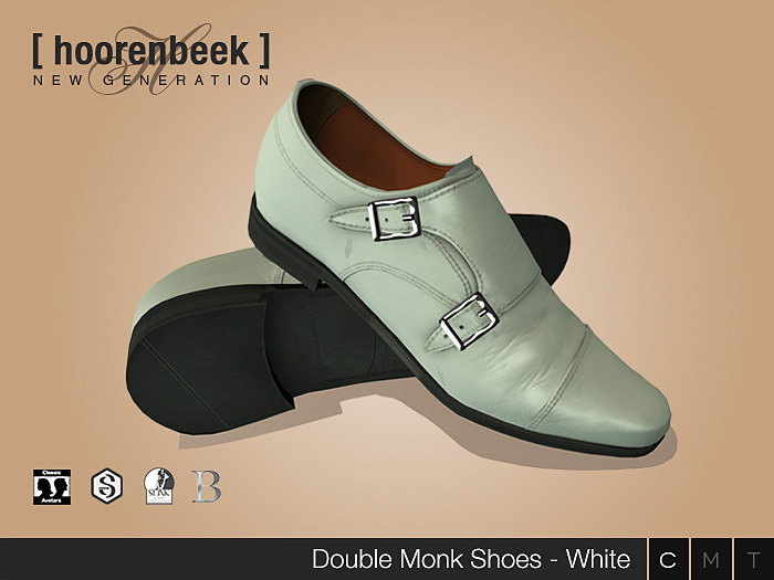 [ hoorenbeek ] Double Monk Shoes - BOX - White [wear me]