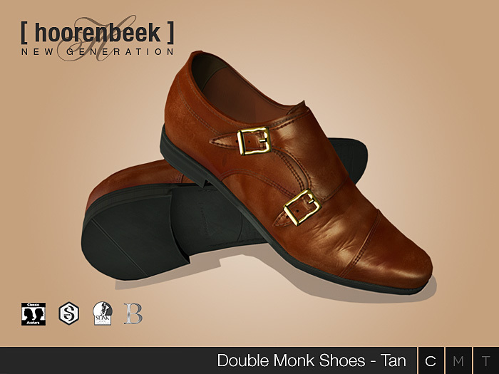 [ hoorenbeek ] Double Monk Shoes - BOX - Tan [wear me]