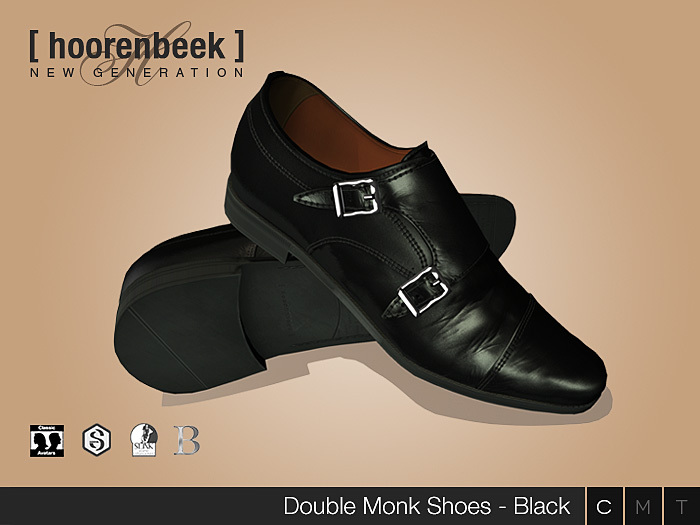 [ hoorenbeek ] Double Monk Shoes - BOX - Black [wear me]
