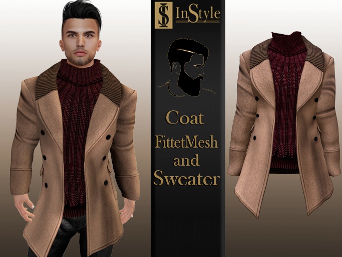 InStyl- Men's Coat Brown - Mesh 
