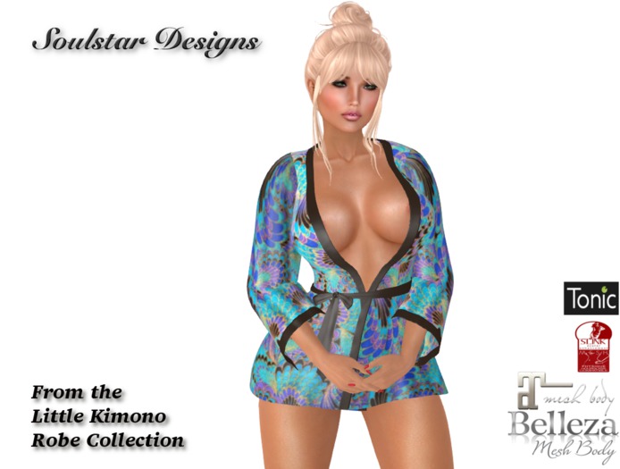 Little Kimono Robe - Peacock