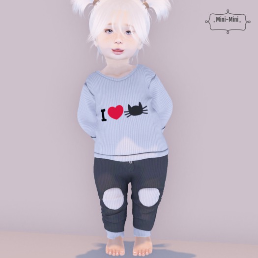 {Mini-Mini} I Love my cat Outfit - Badseed Bebe