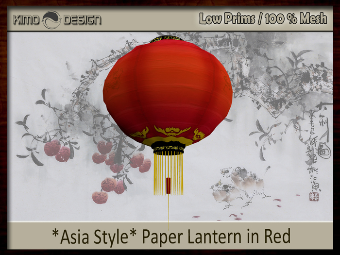 *Asia Style* Red Paper Lantern Lampion