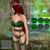 YGTL - FITTED MESH -LUCKY CLOVER BOUDOIR GARTER SET