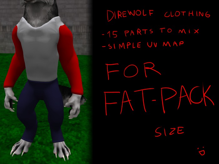 :Beast Creations: - direwolf clothing FATPACK