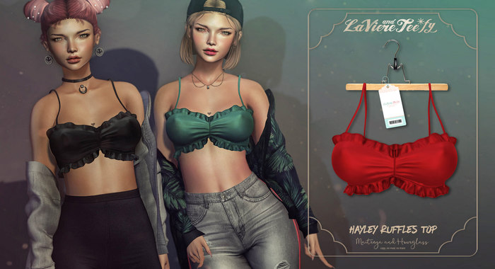 Tee*fy Hayley Ruffles Top - scarlet