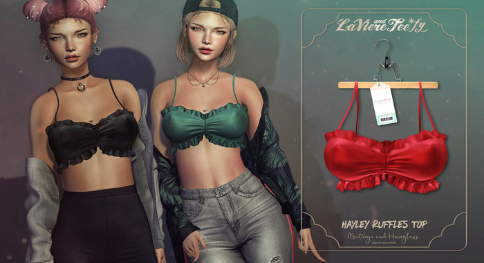 Tee*fy Hayley Ruffles Top - red latex