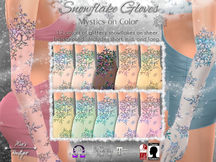 Snowflake Gloves Mystics on Color