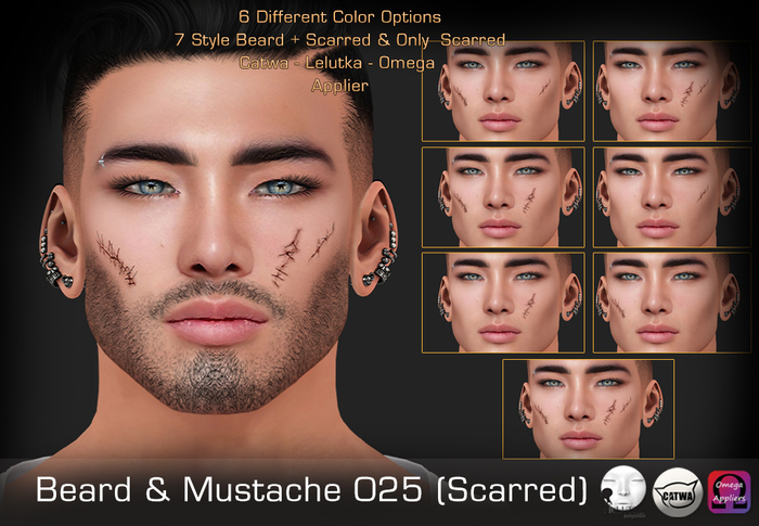 5 Five Stone Beard 025 (Scarred)