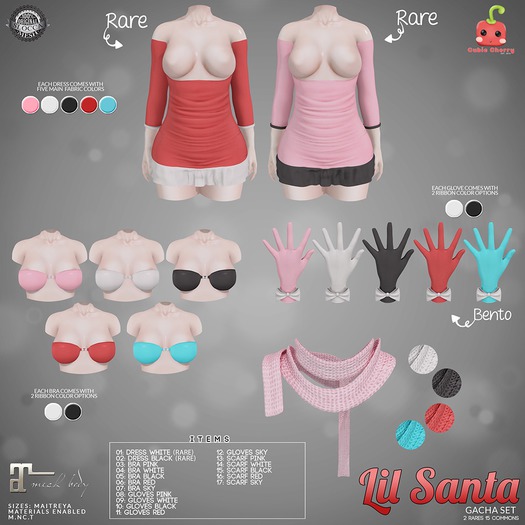 16[Cubic Cherry] {Lil Santa} scarf red