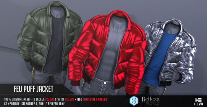 HEVO - Feu Puff Jackets - Blue B.