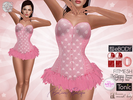 Pink Valentines Lace Corset