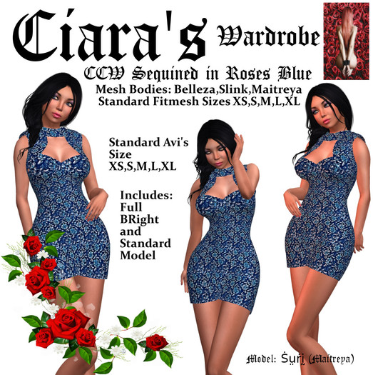 CCW Sequined in Roses Blue