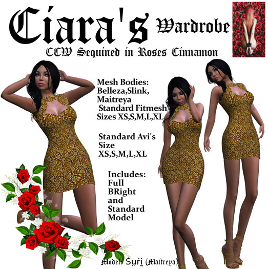 CCW Sequined in Roses Cinnamon