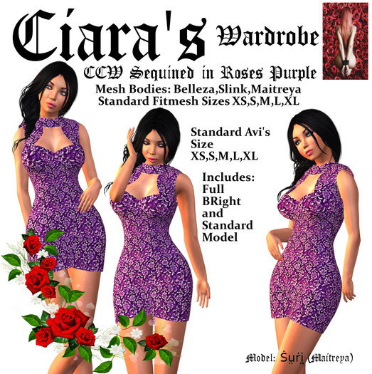 CCW Sequined in Roses Purple