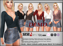 .:S&B:. Shirt Lilleth with Jeans Skirt *6 Colours* Demo